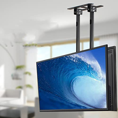 IUokLU Supporto TVSupporto TV da soffitto per televisori a Schermo Piatto da 60-100 Pollici Doppia Leva di Regolazione dell'altezza con carico 60 kg/132 libbre Max,