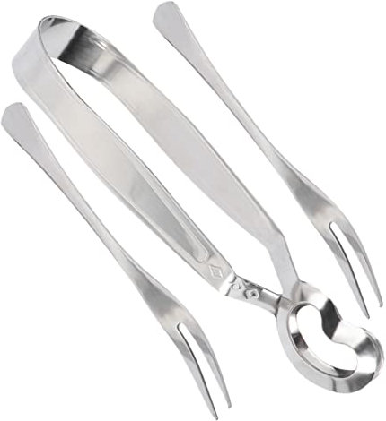 FUNOMOCYA Pinza Per Lumache in Acciaio Inox Set Di Pinze Per Servire Di Mare Clip Per Alimenti Compatto E Pratico Bordi Lisci Forma Speciale