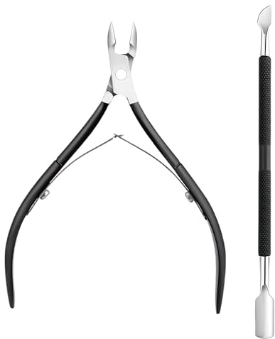 Coupe Cuticule Ongle,Pince Ongles Cuticules Professionnel à Ciseaux Cuticle Kit Repousse Coupe-Cuticules en Pousse Pusher Acier Materiel Trimmer Coupe-Ongles Nipper Tweezers,pour Onglerie Pedicure