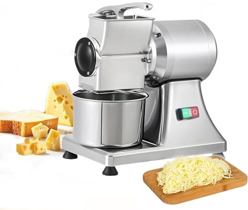 Râpe à fromage électrique professionnelle, 550 W, broyeur d'aliments robuste, en acier inoxydable, idéal pour râper le fromage, les cacahuètes, parmesan et chapelure, robot culinaire professionnel