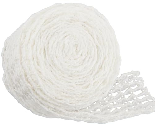 CREATCABIN 16.4 Feet Meat Drying Net Food Netting Roll Cotton Whtie Elastic Twine Cooking Butcher String Applicator Bundle Roll Accessories for Kitchen Cooking Drying Deli Meats Sausage Making