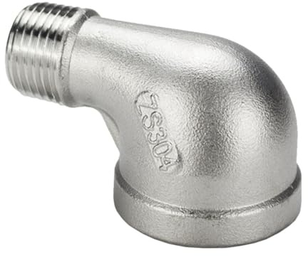 90 Degree Elbow Pipe Fitting, 1pcs 1/4 3/8 1/2 3/4 1 1-1/4 Female to Male 90° Reducer Elbow, 90 Degree Stainless Steel SS304 Connector Pipe Fittings(3/4 to 1/2)