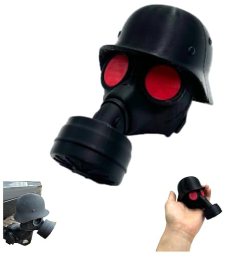 Cover Cap for Trailer Coupling, Funny Gas Mask Helmet Trailer Hitch Ball Cover, water proof Tow Bar Ball Cover for Car Deco (Red)