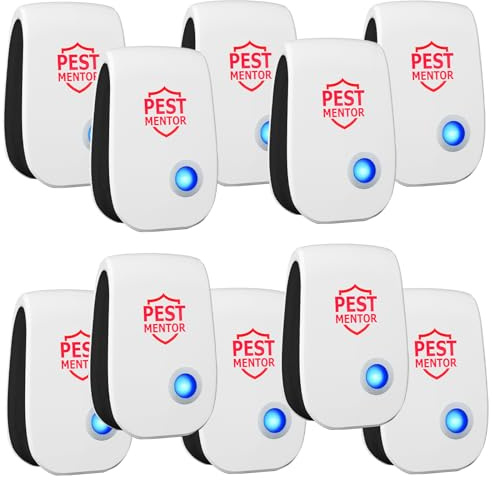 Ultrasonic Pest Control Repeller 10Pack, Indoor Repellent for Mouse, Roach, Ant, Rodent, Bugs, Mosquito, Spider Repellent for House Garage Warehouse Kitchen