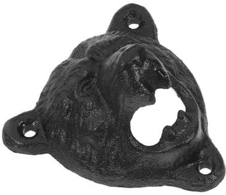 SECFOU Ouvre-bouteille Mural Fonte Tête Ours Ouvre-bouteille Bière Robuste pour Bars et Cuisines Décoration Murale Originale pour Maison et