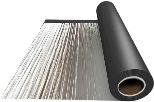Tela Asfáltica Autoadhesiva Tejado, Cinta de Aluminio Impermeable, Rollo Bituminoso Reparación Adhesiva para Terraza Techos Goteras Grietas(20x200cm)