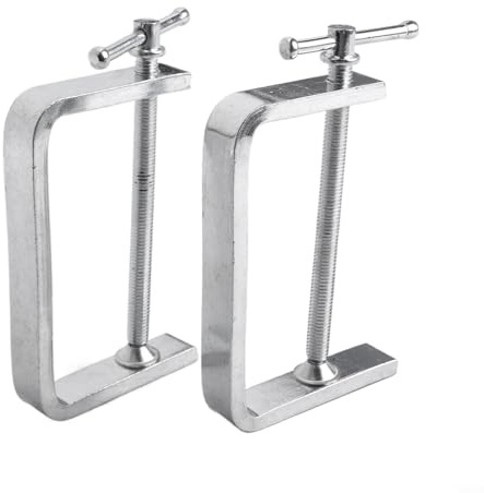 Bulevisiter Juego de 2 abrazaderas en C de 50-100 mm para carpintería, metal, plástico y piedra, perforación de losas de piedra, fijación y aplicaciones de sujeción (0-100 mm)