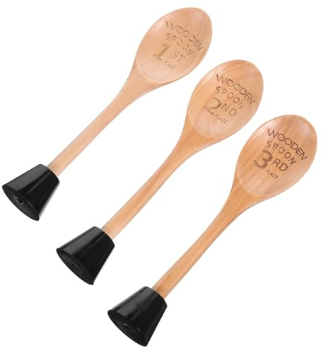 HOUDERCO 3 pièces Trophées Bois Cuillère Bois Gravée pour Concours de Cuisine et Pâtisserie Prix pour Compétitions Culinaires et Cook Off Ensemble de Trophées Cuillères pour Événements