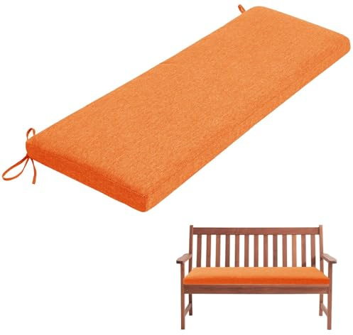 Generisch Bankauflage, Abnehmbarem Sitzkissen Banks, rutschfeste Gartenbank Auflage, Waschbar Sitzauflage Banks für Innen Outdoor Fensterbank Couch ban k Eckbank Auflagen,Orange,100x50x5cm