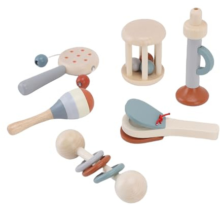 Fdit Instruments de Musique pour Bébés, Ensemble de Percussions en Bois Sûr pour L'éducation Musicale, Jouets Musicaux pour Tout-Petits