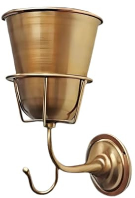 Yarryuter Wandvase mit Eisenhaken - Design Wandpflanzer - Vielseitiger Innen-/Außenpflanzenhalter für Lebende oder Künstliche Pflanzen Blumen Kupfer