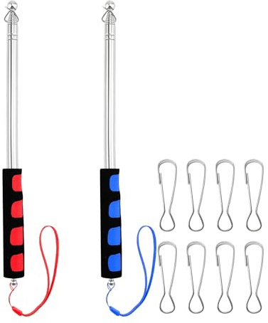 Teleskopisk flaggstång 2-pack 160 cm, rostfritt stål undervisningspekare