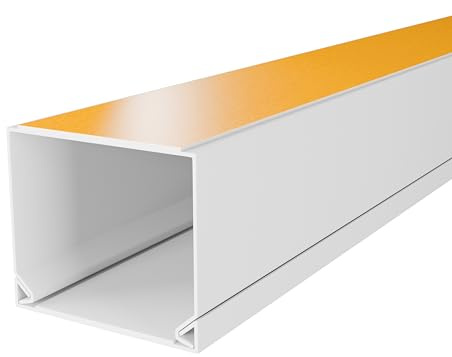 DQ-PP KABELKANAL – PVC – Selbstklebend – Größe: 20x15mm – Länge: 6m (3x2m) – Farbe: Weiß – Kabelbox für LAN Kabel Internetkabel Kabelmanagement