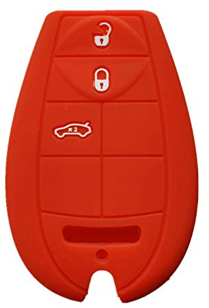 Rpkey Silicone Keyless Entry Remote Control Key Fob Cover Case protector Replacement Fit For Dodge Challenger Charger Journey Magnum M3N5WY783X IYZ-C01C(gules)