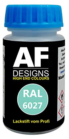 Alex Flittner Designs Lackstift RAL 6027 LICHTGRÜN glänzend 50 ml Acryl | Hochwertiges Lackstift (lösemittelhaltig) - ideal geeignet für Hobby, Freizeit, Modellbau, Basteln und um Kunststoff - oder