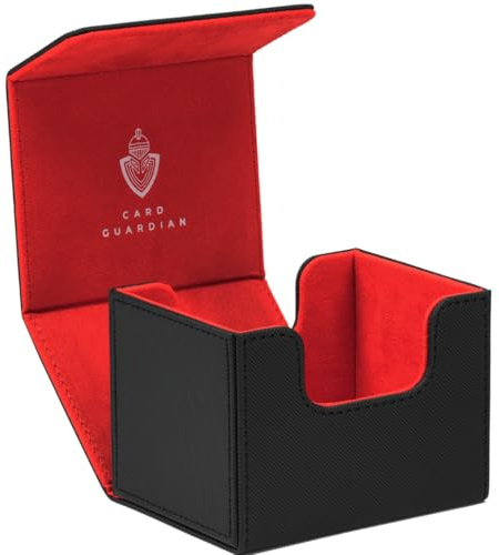 Card Guardian - Caja de mazo premium para más de 100 cartas para juegos de cartas coleccionables TCG (negro)