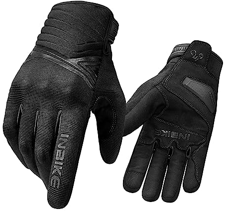 INBIKE Motorradhandschuhe Herren Damen Winter Warm Wasserdicht Winddicht mit Harter Schutz Motocross Motorrad Handschuhe Männer Schwarz L IM902W