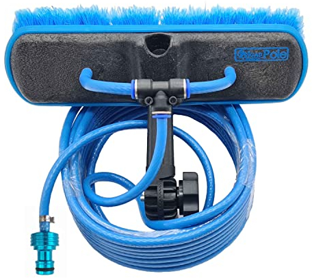IGAD 10(25cm) Water-Fed Brush (no pole included), Soft Bristle, 26ft(8m) Long Light Hose, ACME and IGAD new Connector compatible