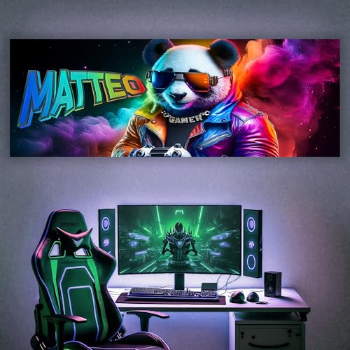 tjapalo® PG3 Gamer poster mit Namen personalisiert gaming Wanddeko gamer Bild für die Wand Wandbild Jugendzimmer coole Poster gaming zimmer Bilder für Teenager und Erwachsene Bilder Geschenk Gamer
