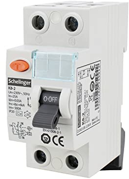 Schelinger Disjoncteur différentiel type A 2 pôles / 4 pôles / 30 mA / 25 A / 40 A / 63 A (2 pôles 25 A)