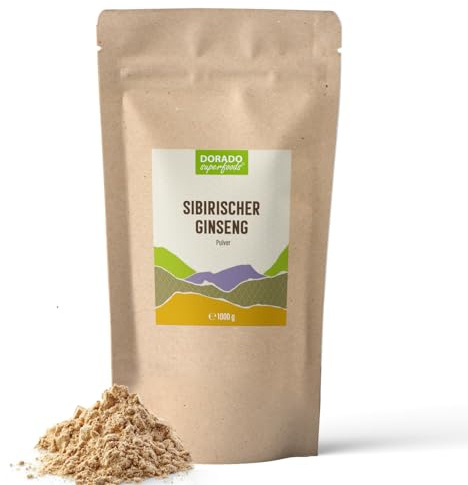 Sibirischer Ginseng Wurzelpulver | 1000 g frei von Zusätzen | Taigawurzel Dorado Superfoods®