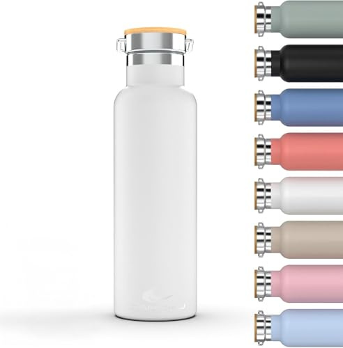 Daikoku Flasche, Doppelwandige Thermosflasche aus Edelstahl, Thermosflasche, die Getränke stundenlang heiß oder kalt hält, zwei Verschlüsse