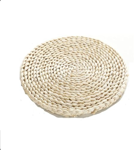 Miya Juego de 3 Salvamanteles Individuales Redondos, Bajoplatos de Mesa, diámetro 30 cm, Natural