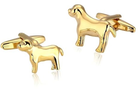 Dsnyu Manchettenknoepfe Herren Gold, Manschettenknöpfe Weihnachten Hündchen Edelstahl Hemd Anzug Schmuck für Geburtstag Hochzeit