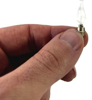 Lume antico lampada petrolio per presepi e diorami con microlampada 12V - DL150 (2,5x0,5 cm, base bronzo - luce bianca calda)