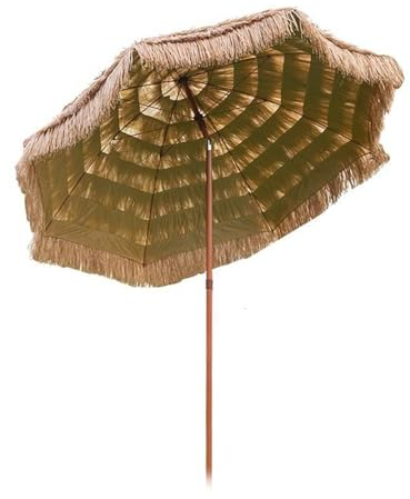 CNHRFGVD Strohschirm für den Außenbereich 240cm, hawaiianischer Strandschirm mit neigbarem, tropischem Sonnenschutz, sonnenschirm für Ferienvillen, Pool, Hof