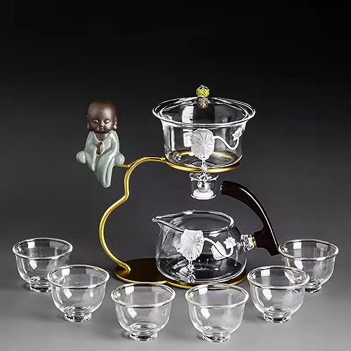 XaEjNzwDT Tetera marroqui teteras para te Juego de te Juego de té Kungfu, artefacto para Hacer té automático en el hogar(Color:6,Size:)