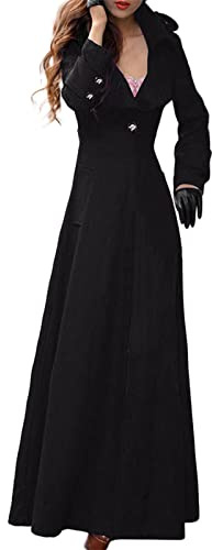 Wintermantel Damen Lang Warm Langer Trenchcoat Für Damen Slim Fit Mantel Damen Winter Dicke Winterjacke Damen Warme Jacke Damen Winter Lang Elegant Wollmantel Damen Einfarbig Fleecejacke Frauen