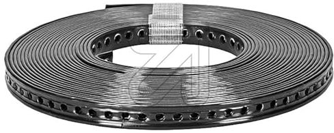 Montagelochband Lochband verzinkt, Montageband zur Befestigung von Kabeln, Rohren und Leitungen (Kunststoffummantelt, 19mmxØ6,5mmx3,0mm)