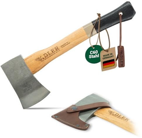 ADLER Yankeebeil Handbeil 650g 38 cm C60 Hickorystiel Entasten Braun