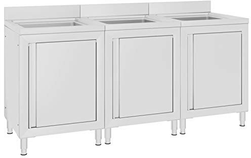 qohoio Mobiletti da Cucina con Lavandino 3 pz in Acciaio Inox,Mobiletti da Cucina,Mobiletti da Cucina Salvaspazio-3058274