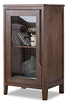 Weinschrank aus Holz mit Glastür, Aufbewahrungsbuffet für Wein und Gläser, 50 x 40 x 89,9 cm (Farbe: A)