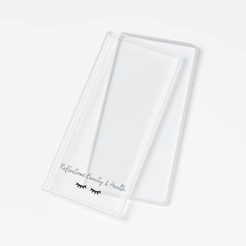 Acrylic Eyelash Storage Box - Eyelash Extension Organizer Box - Lash Organizer Tiles for Lash Extension - Perfect for Eyelash Holder, Eyelash Case and Eyelash Storage Case (clear & white)