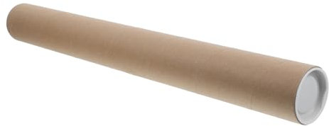 NUOBESTY Runde Kraftpapier Versandhülse 46cm Lang 50mm Innendurchmesser 3mm Stark Mit Kunststoffdeckel Stabile Kartonverpackung Für Poster Zeichnungen Und Dokumente Versand