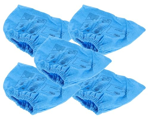 vhbw 5x Filtre textile compatible avec Parkside PWD 12 A1 | 20 A1 aspirateur sec et humide - Sac filtrant, lavable bleu