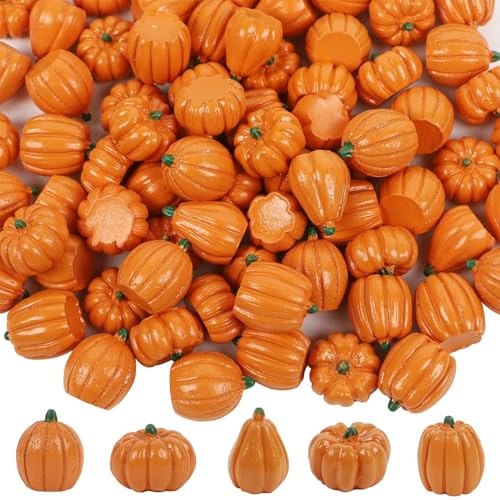 80pcs Mini Pumpkins For Decorating, Small Pumpkins Bulk For Crafts, Resin Tiny Fake Pumpkin Thanksgiving Autumn Fall Decorations