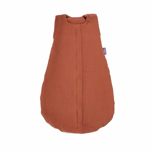 TRÄUMELAND – Baby Sommerschlafsack in terrakotta 0.5 TOG, leichter atmungsaktiver Schlafsack aus Musselin für warme Sommernächte, Öko-Tex 100 zertifiziert, schadstofffrei & hautfreundlich