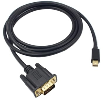 DOITOOL 1.8m Adaptateur Mini Displayport vers Vga Plaqué Or Câble Vidéo Compatible Pc Moniteur Projecteur