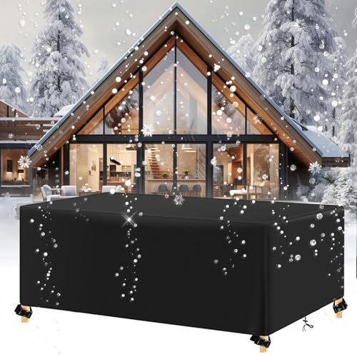 Housse Salon de Jardin Imperméable Housse de Protection Table de Jardin, 80x80x80cm/LxWxH 420D Tissu Oxford Bâche Salon de Jardin Exterieur pour Table Chaise Set Housses pour Mobilier de Jardin