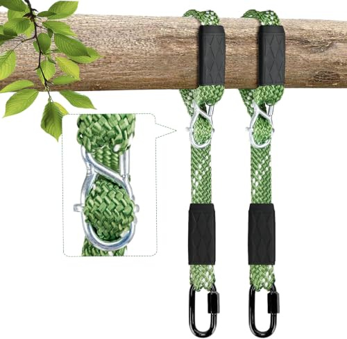 Yyiwhmy 2er Schaukel Befestigung Seil, 101 cm Verstellbares Nylon-Schaukelseil mit Karabiner, 363 kg Tragkraft Hängematte Hängesessel Schaukel Aufhängung für Indoor Outdoor Spielplatz Yoga Sandsäcke
