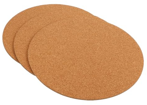 TOYANDONA Set 3 Pezzi Sottovaso per Piante in Sughero e Plastica Ø250Mm Tappetino Sottobicchiere per Fioriere da Giardino Resistente Multiuso per Interno ed Esterno
