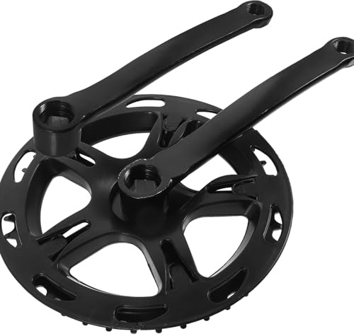 SOLUSTRE Set Pedivelle per Bici Braccio Manovella Foro Quadrato Guarnitura Corona in Acciaio Robusto Leggero Sostituzione Parti Bici e Pieghevoli