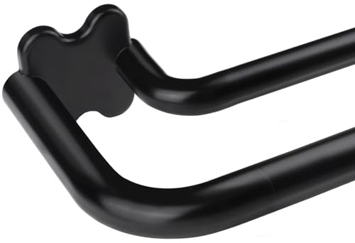 USFOOK Gardinenstange 2 Läufig 80 bis 218 cm, 19 mm Vorhangstange Schwarz | Doppelläufige Gardinenstange, Vorhangstange Doppelt Ausziehbar, mit Gebogenen Endstück, für Wohnzimmer Schlafzimmer