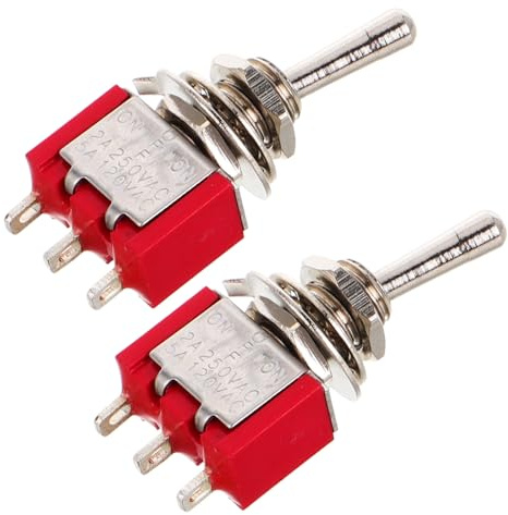 Beaupretty Mini Interrupteur à Bascule 3 Broches 2 Positions Étanche Montage M6, Construction Métallique, Lot de 2 Pièces, Interrupteur Électrique Unipolaire pour Tableau de Bord Voiture