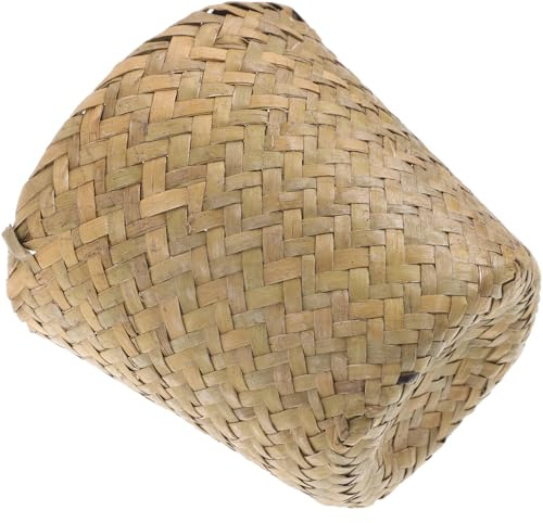 HEANUJJ Wicker Waste Paper Bins Straw Basket with Large Capacity and Portable Design for Occasions Beautiful and Practical Woven Storage Container for Home and Office