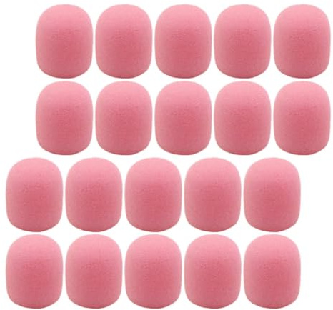 20 Fundas Piezas Esponja de de Solapa Micrófonos Rosa | Repuesto para Cubiertas Dañadas, Protección contra Humedad y Suciedad, Acabado Especial y Fino